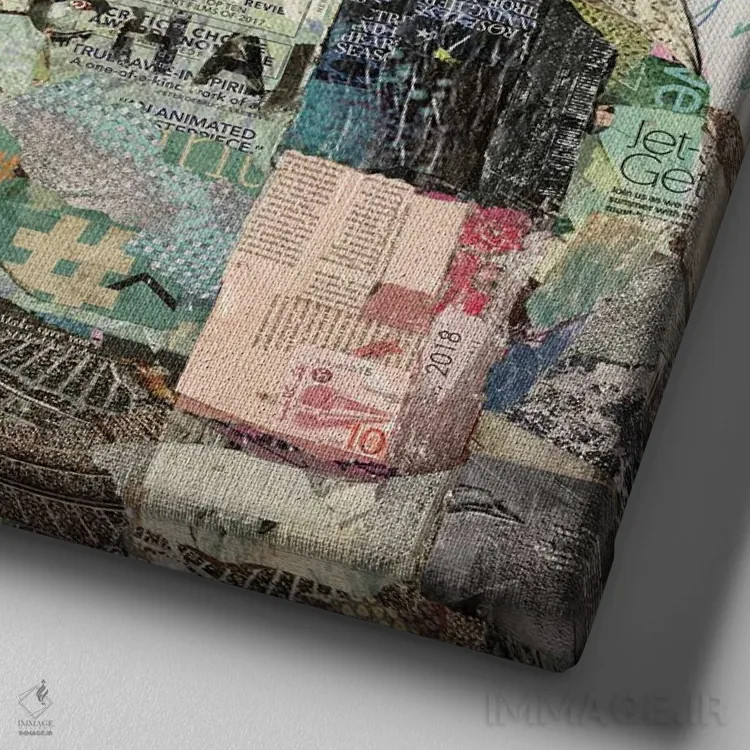 تابلو دکوراتیو هر زن زنده ای عاشق شنل است اثر جیمی پاولیچ-واکر - نمای نزدیک بافت بوم