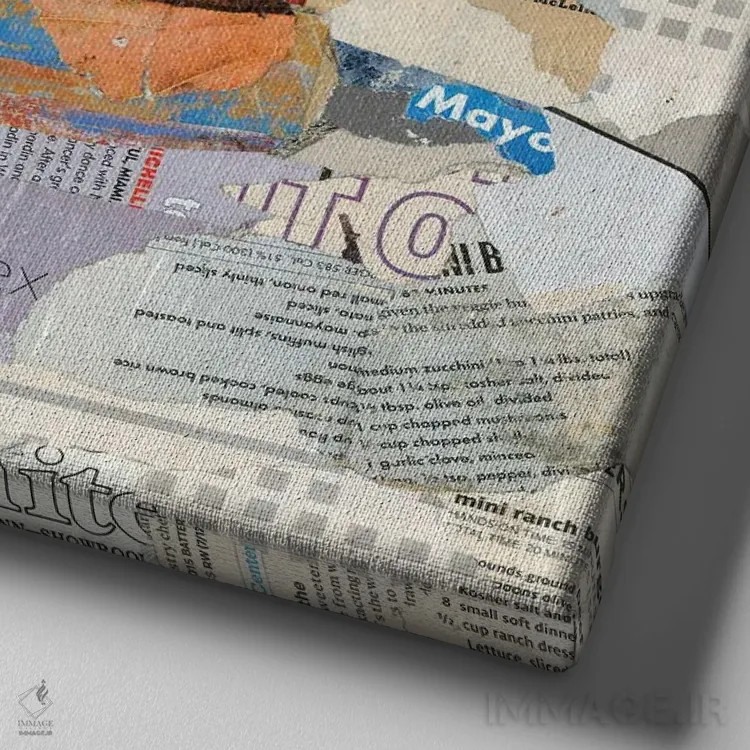 تابلو دکوراتیو این برگر را بخور اثر جیمی پاولیچ-واکر - نمای نزدیک بافت بوم