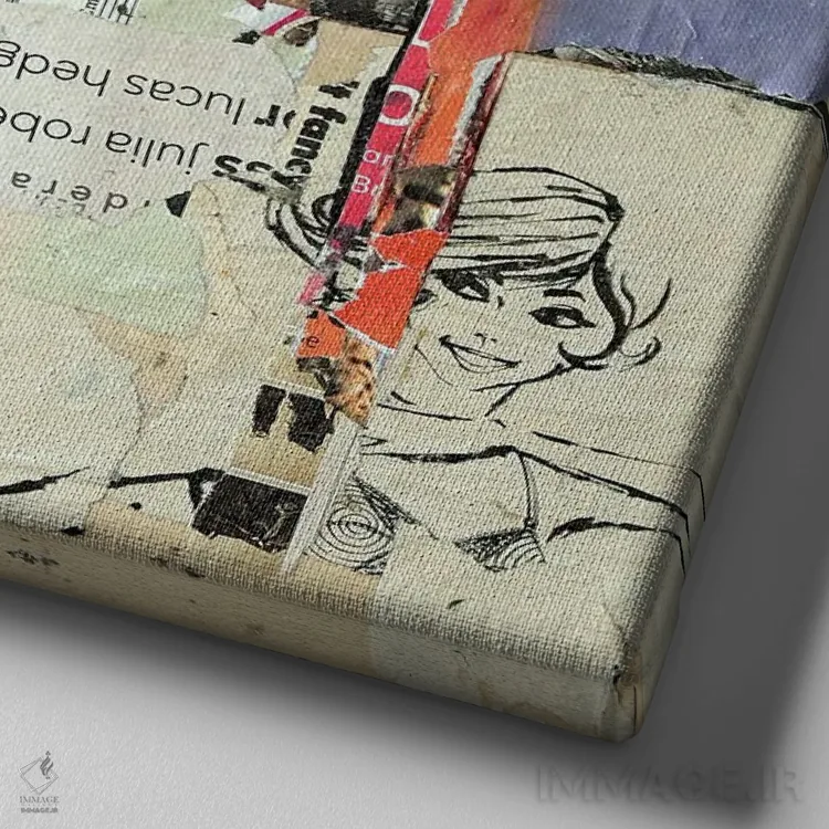 تابلو دکوراتیو آتشین اثر جیمی پاولیچ-واکر - نمای نزدیک بافت بوم