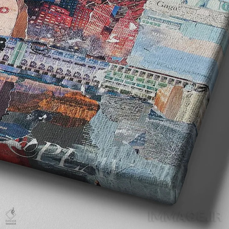 تابلو دکوراتیو در حال بازی اثر جیمی پاولیچ-واکر - نمای نزدیک بافت بوم