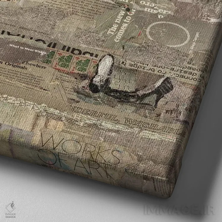 تابلو دکوراتیو آثار هنری اثر جیمی پاولیچ-واکر - نمای نزدیک بافت بوم