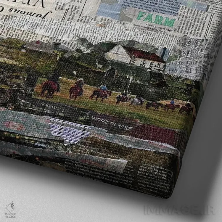 تابلو دکوراتیو کوکو گاو اثر جیمی پاولیچ-واکر - نمای نزدیک بافت بوم