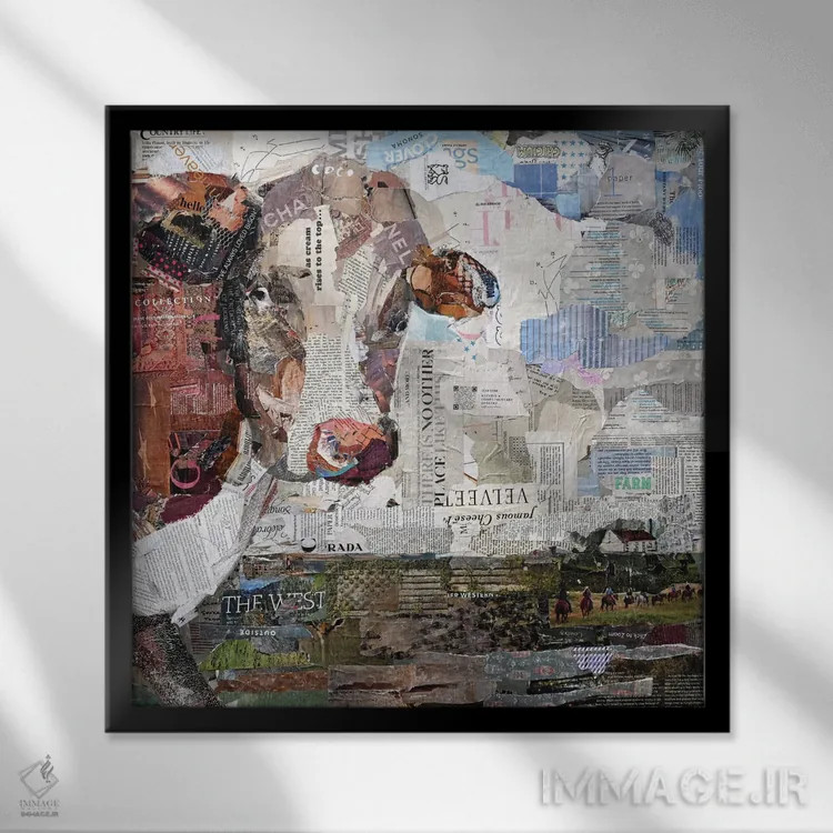 تابلو دکوراتیو کوکو گاو اثر جیمی پاولیچ-واکر - نمای قابدار مشکی