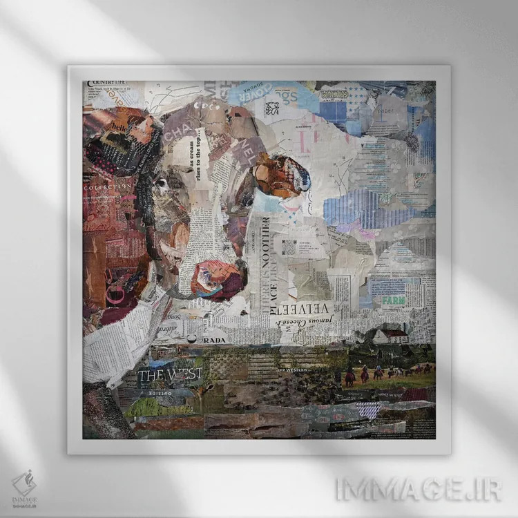 تابلو دکوراتیو کوکو گاو اثر جیمی پاولیچ-واکر - نمای قابدار سفید