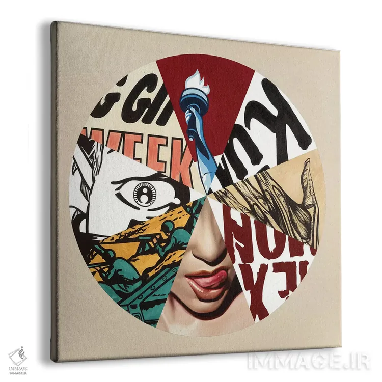 تابلو انتزاعی آزادی اثر راکسی - نمای پرسپکتیو محصول