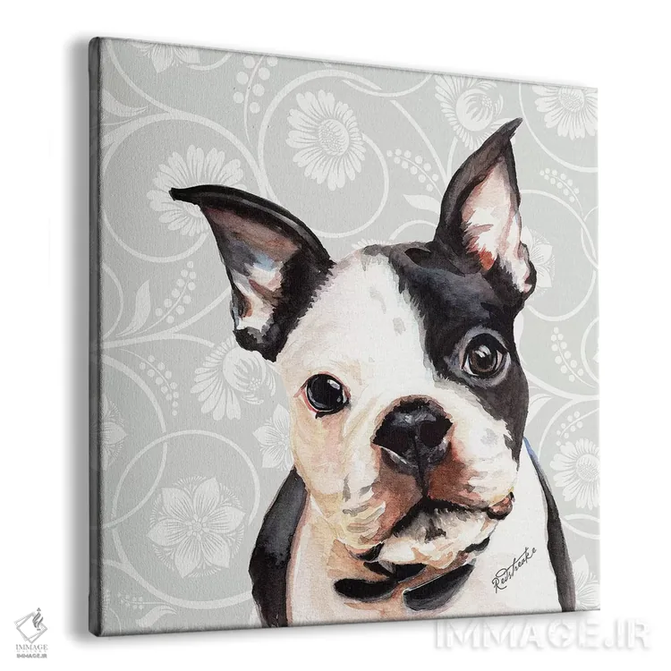 تابلو دکوراتیو بوستون تریر اثر جنیفر رداستریک - نمای پرسپکتیو محصول