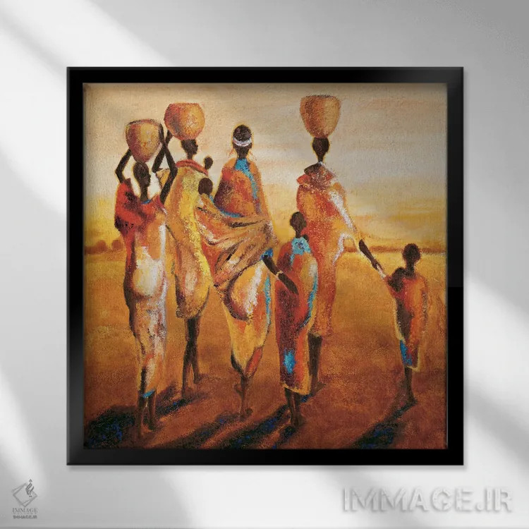 تابلو دکوراتیو مادران و کودکان اثر ژاک بومون - نمای قابدار مشکی