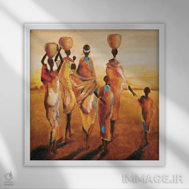 تابلو دکوراتیو مادران و کودکان اثر ژاک بومون - نمای قابدار سفید