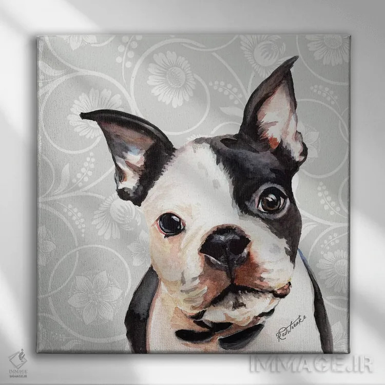 تابلو دکوراتیو بوستون تریر اثر جنیفر رداستریک - نمای روبهرو روی دیوار