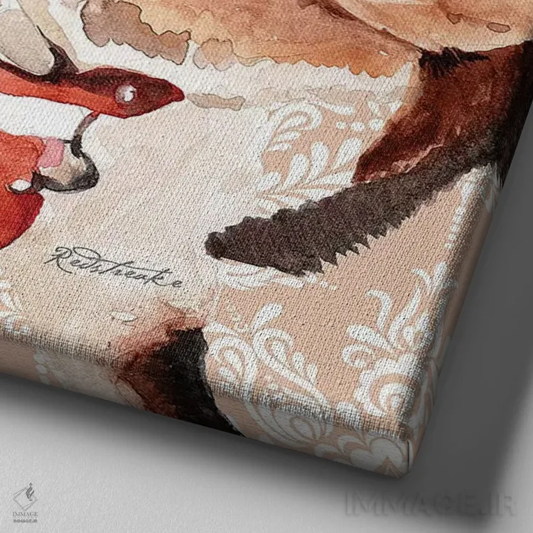 تابلو دکوراتیو بیگل اثر جنیفر رداستریک - نمای نزدیک بافت بوم