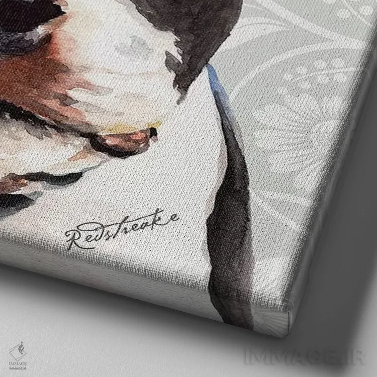 تابلو دکوراتیو بوستون تریر اثر جنیفر رداستریک - نمای نزدیک بافت بوم