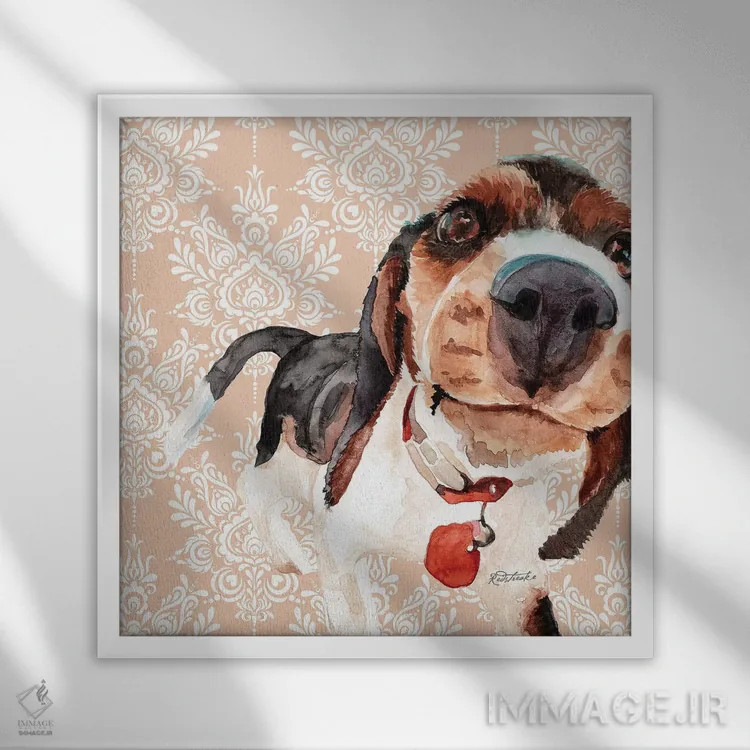 تابلو دکوراتیو بیگل اثر جنیفر رداستریک - نمای قابدار سفید