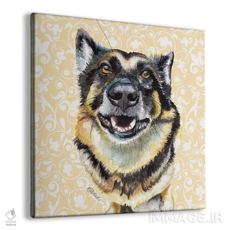 تابلو دکوراتیو شفرد آلمانی اثر جنیفر رداستریک - نمای پرسپکتیو محصول