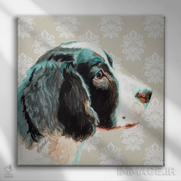تابلو دکوراتیو اسپرینگر اسپانیل انگلیسی اثر جنیفر رداستریک - نمای روبهرو روی دیوار