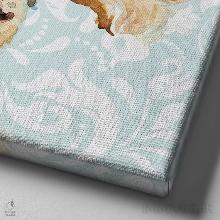 تابلو دکوراتیو ست تر انگلیسی اثر جنیفر رداستریک - نمای نزدیک بافت بوم