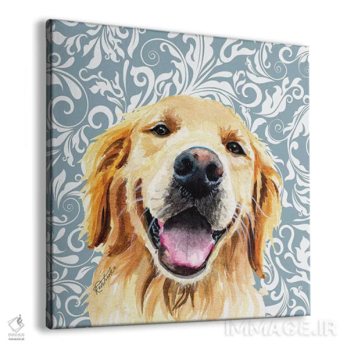 تابلو دکوراتیو گلدن رتریور اثر جنیفر رداستریک - نمای پرسپکتیو محصول