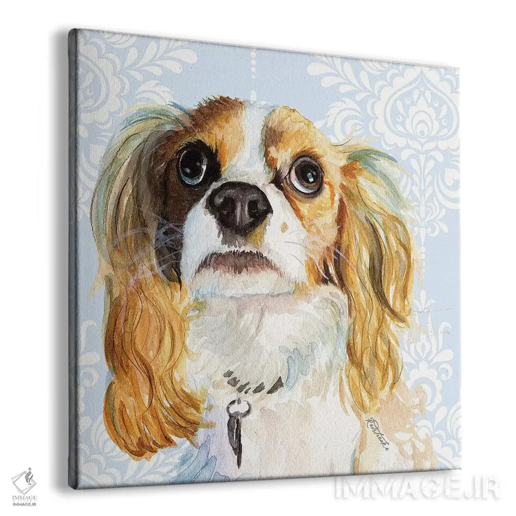 تابلو دکوراتیو کینگ چارلز اسپانیل اثر جنیفر رداستریک - نمای پرسپکتیو محصول