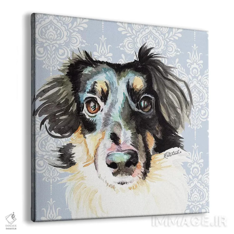 تابلو دکوراتیو ترکیب شلتی و کورگی اثر جنیفر رداستریک - نمای پرسپکتیو محصول