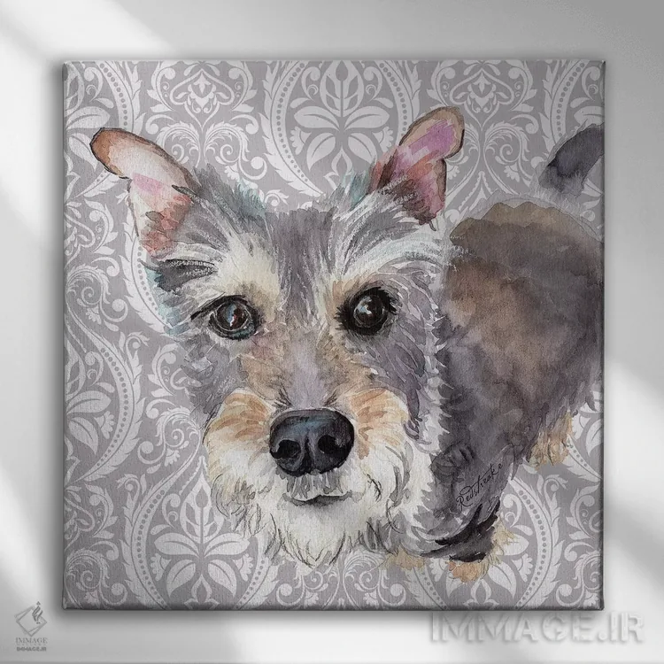 تابلو دکوراتیو تریر اسکاتلندی اثر جنیفر رداستریک - نمای روبهرو روی دیوار