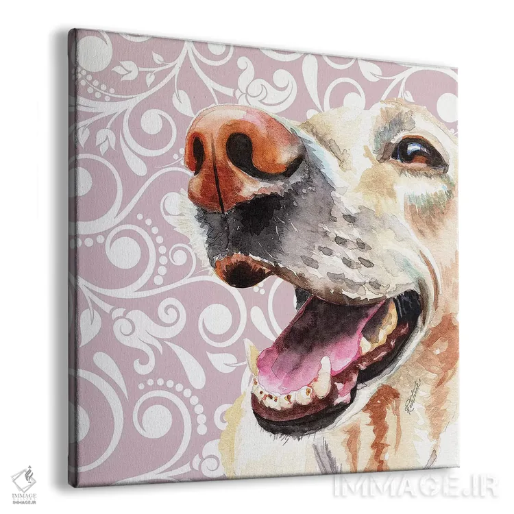 تابلو دکوراتیو لابرادور طلایی اثر جنیفر رداستریک - نمای پرسپکتیو محصول