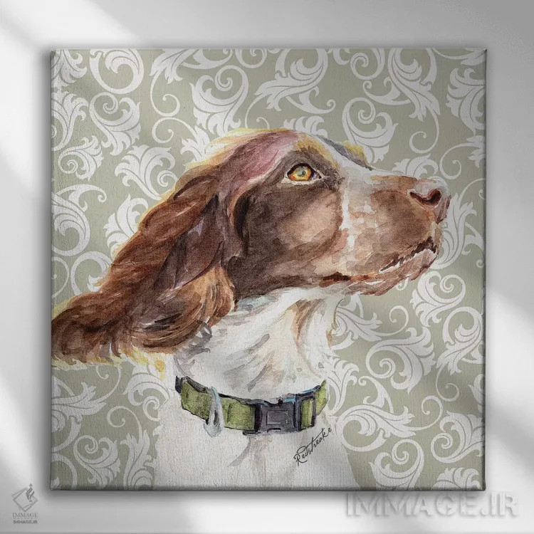 تابلو دکوراتیو اسپرینگر اسپانیل اثر جنیفر رداستریک - نمای روبهرو روی دیوار