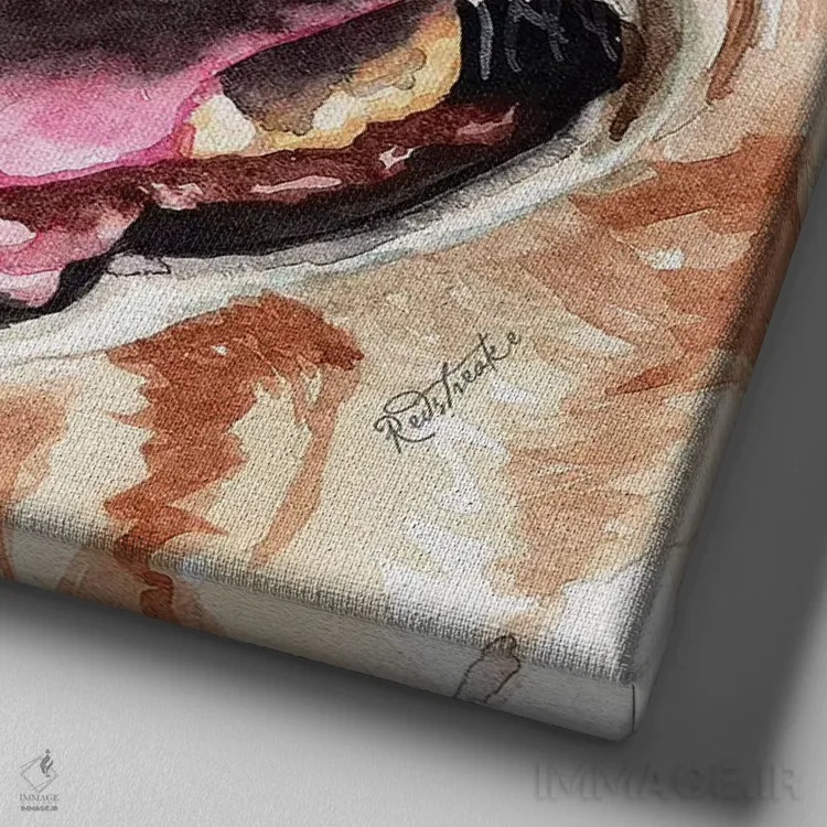 تابلو دکوراتیو لابرادور طلایی اثر جنیفر رداستریک - نمای نزدیک بافت بوم