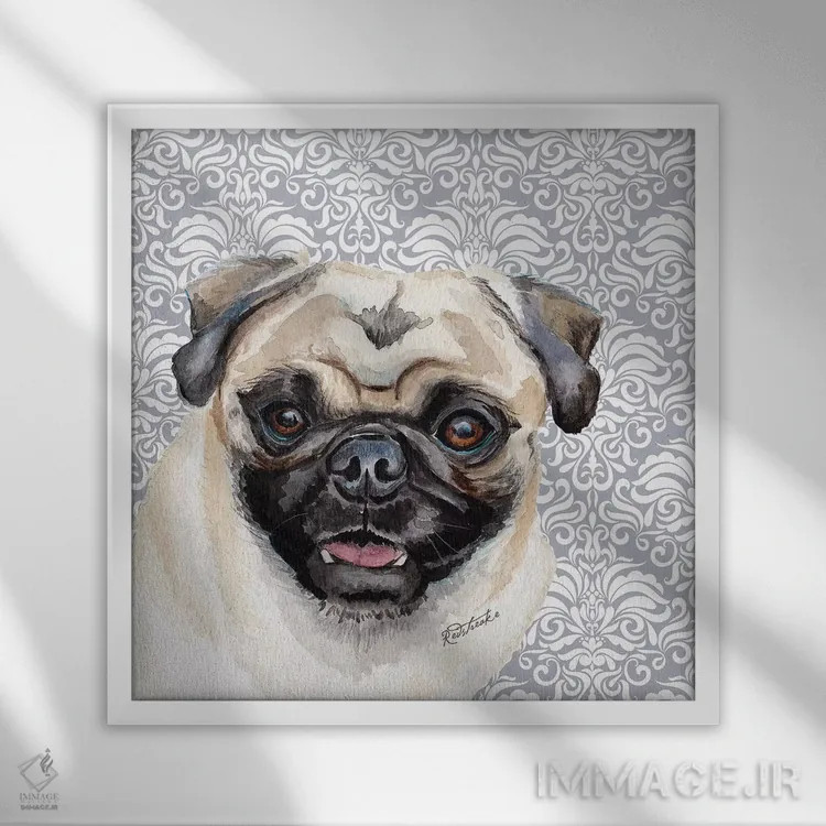 تابلو دکوراتیو پاگ اثر جنیفر رداستریک - نمای قابدار سفید