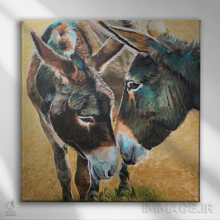 تابلو دکوراتیو دوستان الاغ اثر جنیفر رداستریک - نمای روبهرو روی دیوار