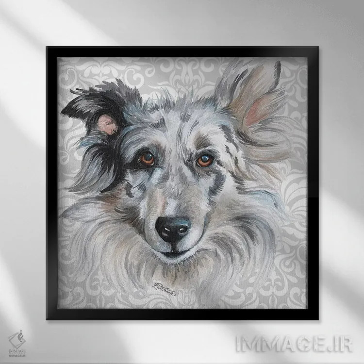 تابلو دکوراتیو شتلند اثر جنیفر رداستریک - نمای قابدار مشکی