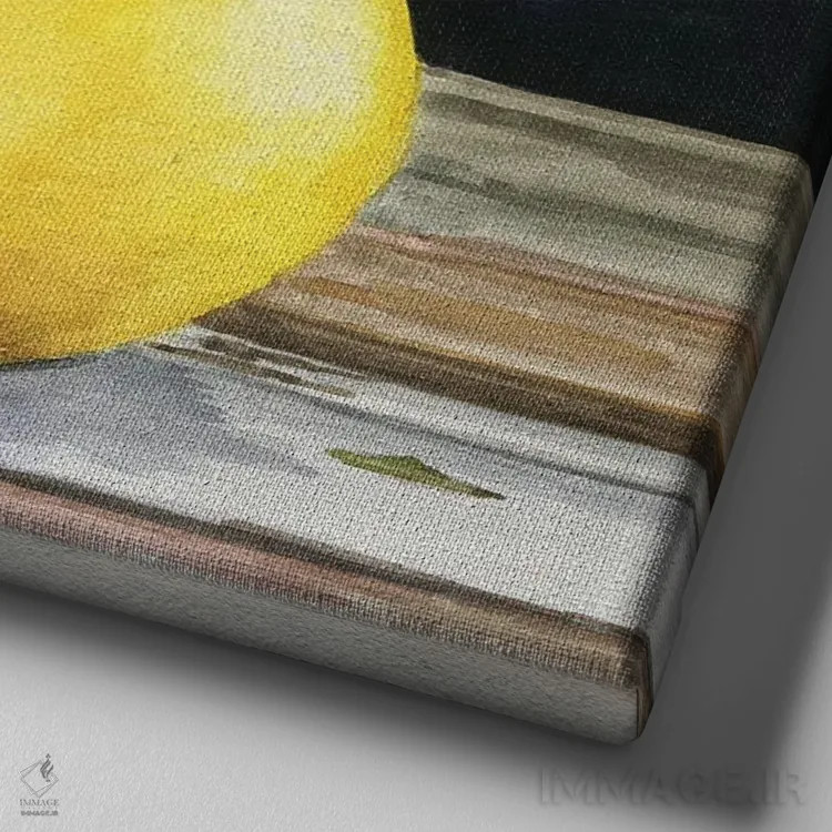 تابلو مدرن کیسه لیمو اثر جنیفر رداستریک - نمای نزدیک بافت بوم