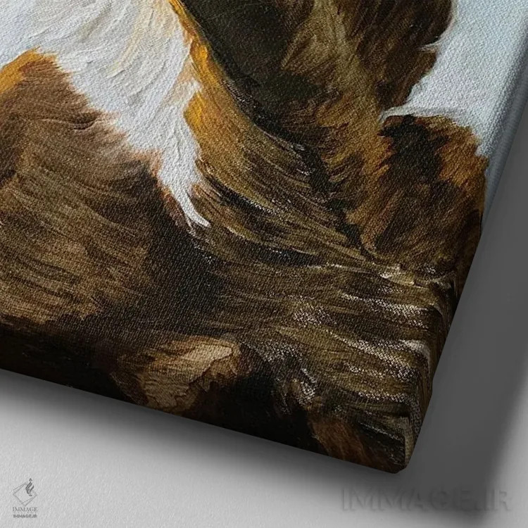 تابلو دکوراتیو کره اسب وحشی II اثر جنیفر رداستریک - نمای نزدیک بافت بوم