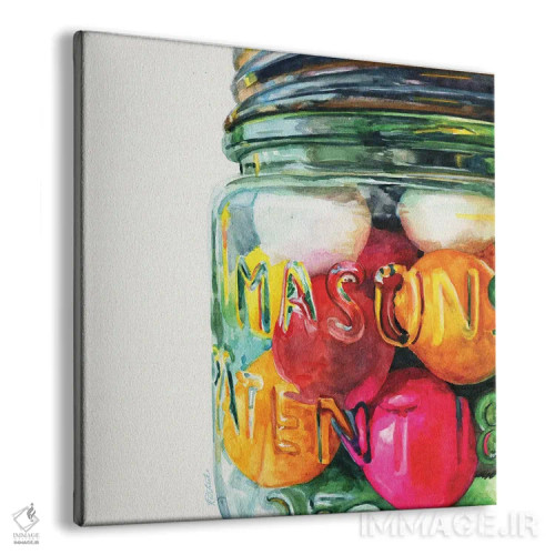 تابلو دکوراتیو شیشه پر از آدامس رنگی اثر جنیفر رداستریک - نمای پرسپکتیو محصول