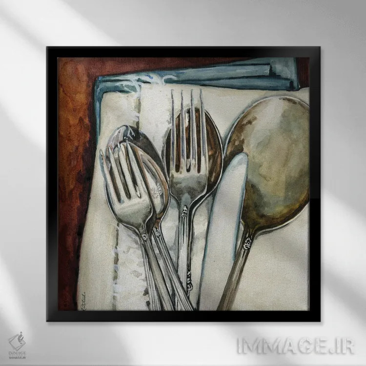 تابلو مدرن نقره قدیمی اثر جنیفر رداستریک - نمای قابدار مشکی