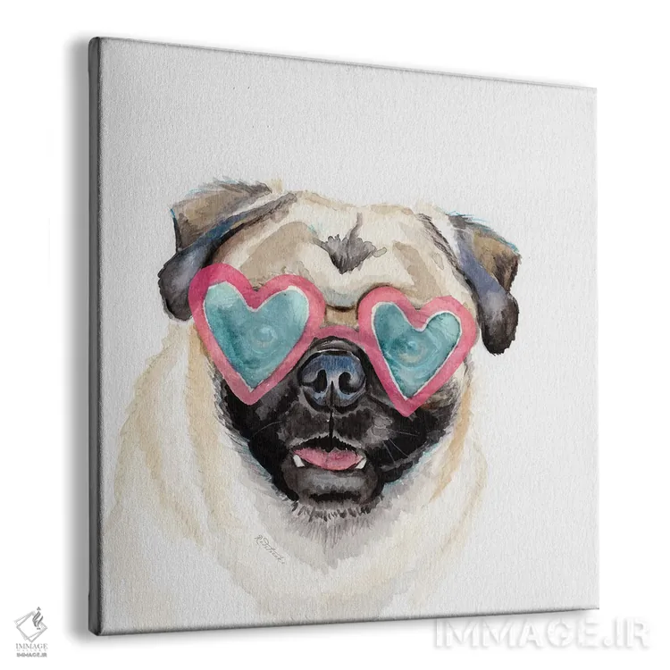 تابلو دکوراتیو عشق پاگ اثر جنیفر رداستریک - نمای پرسپکتیو محصول