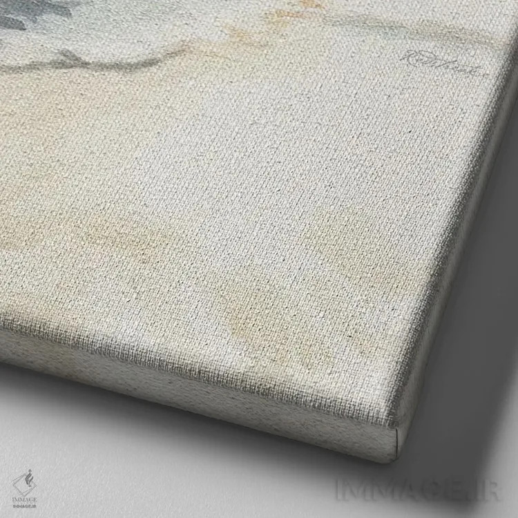 تابلو دکوراتیو خرگوش افسانه ای جنگلی اثر جنیفر رداستریک - نمای نزدیک بافت بوم