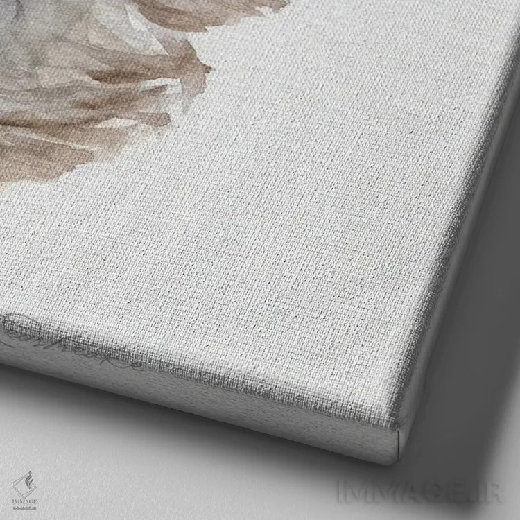 تابلو دکوراتیو آلپاکا با قهوه I اثر جنیفر رداستریک - نمای نزدیک بافت بوم