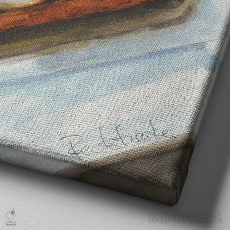 تابلو دکوراتیو تخم مرغ روی نان تست اثر جنیفر رداستریک - نمای نزدیک بافت بوم