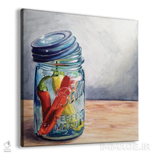 تابلو دکوراتیو تفریح با فلفل ها I اثر جنیفر رداستریک - نمای پرسپکتیو محصول