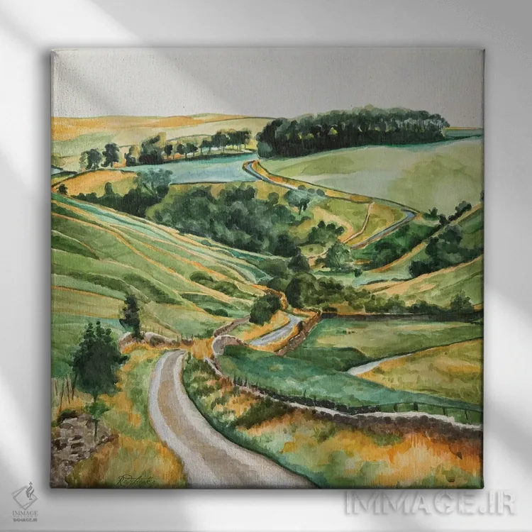 تابلو دکوراتیو منظره اسکاتلند II اثر جنیفر رداستریک - نمای روبهرو روی دیوار