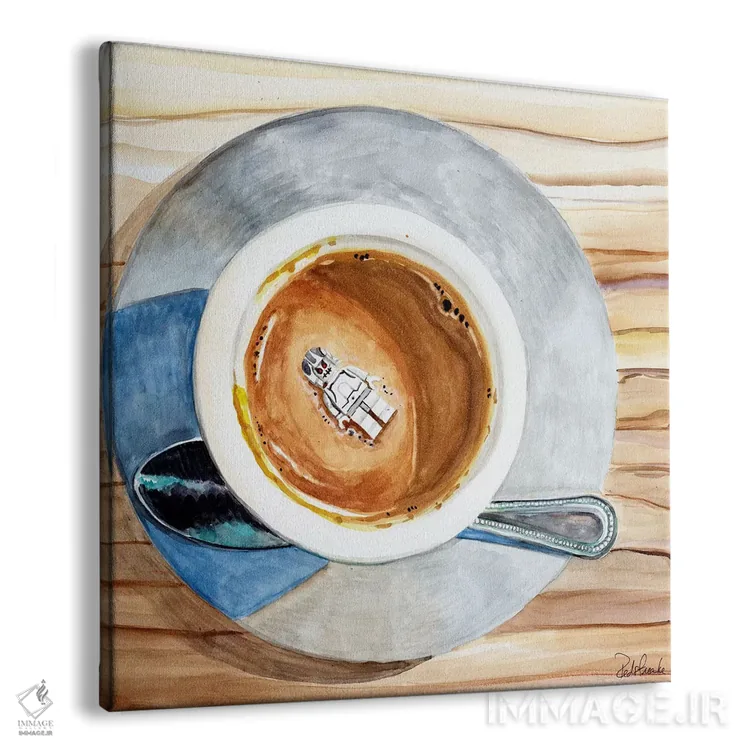 تابلو دکوراتیو مرگ شاد توسط قهوه اثر جنیفر رداستریک - نمای پرسپکتیو محصول