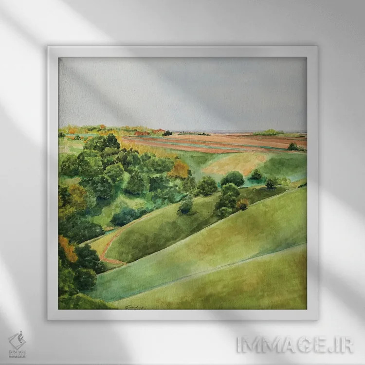 تابلو دکوراتیو منظره اسکاتلند I اثر جنیفر رداستریک - نمای قابدار سفید