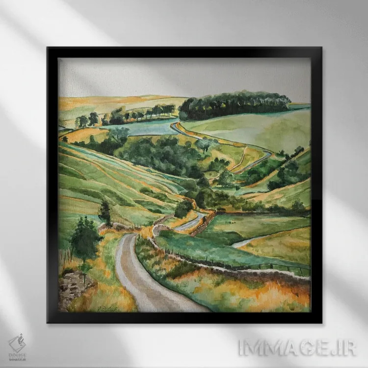 تابلو دکوراتیو منظره اسکاتلند II اثر جنیفر رداستریک - نمای قابدار مشکی