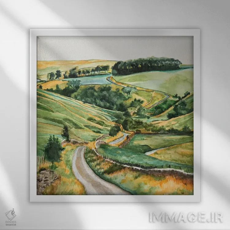 تابلو دکوراتیو منظره اسکاتلند II اثر جنیفر رداستریک - نمای قابدار سفید