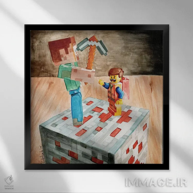 تابلو دکوراتیو جلسه سازندگان اثر جنیفر رداستریک - نمای قابدار مشکی
