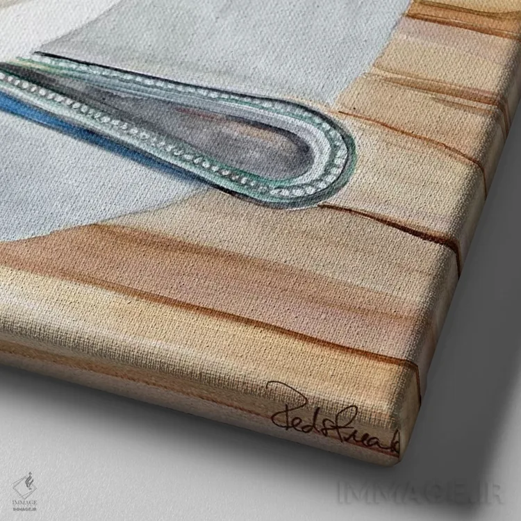 تابلو دکوراتیو مرگ شاد توسط قهوه اثر جنیفر رداستریک - نمای نزدیک بافت بوم