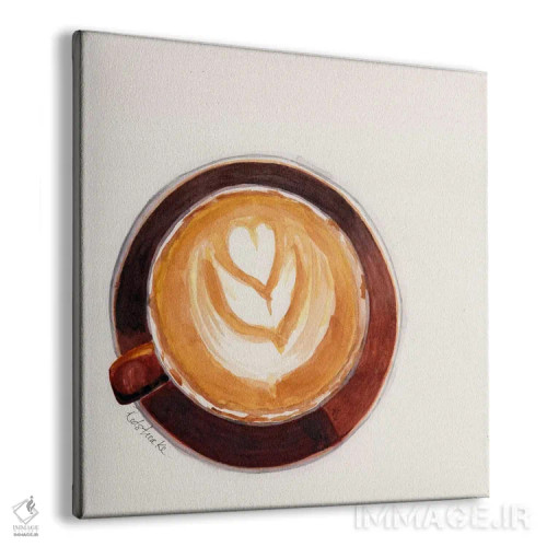 تابلو مینیمال فنجان قهوه قرمز اثر جنیفر رداستریک - نمای پرسپکتیو محصول