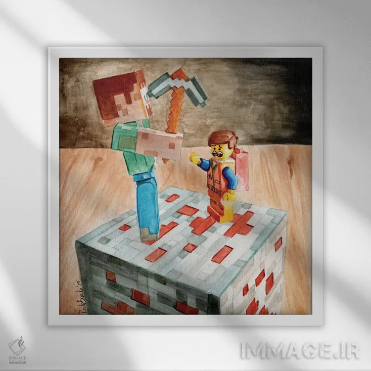 تابلو دکوراتیو جلسه سازندگان اثر جنیفر رداستریک - نمای قابدار سفید