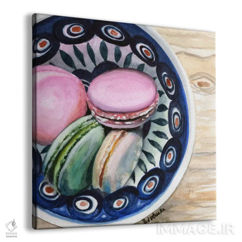 تابلو دکوراتیو ماکارون ها در یک کاسه اثر جنیفر رداستریک - نمای پرسپکتیو محصول