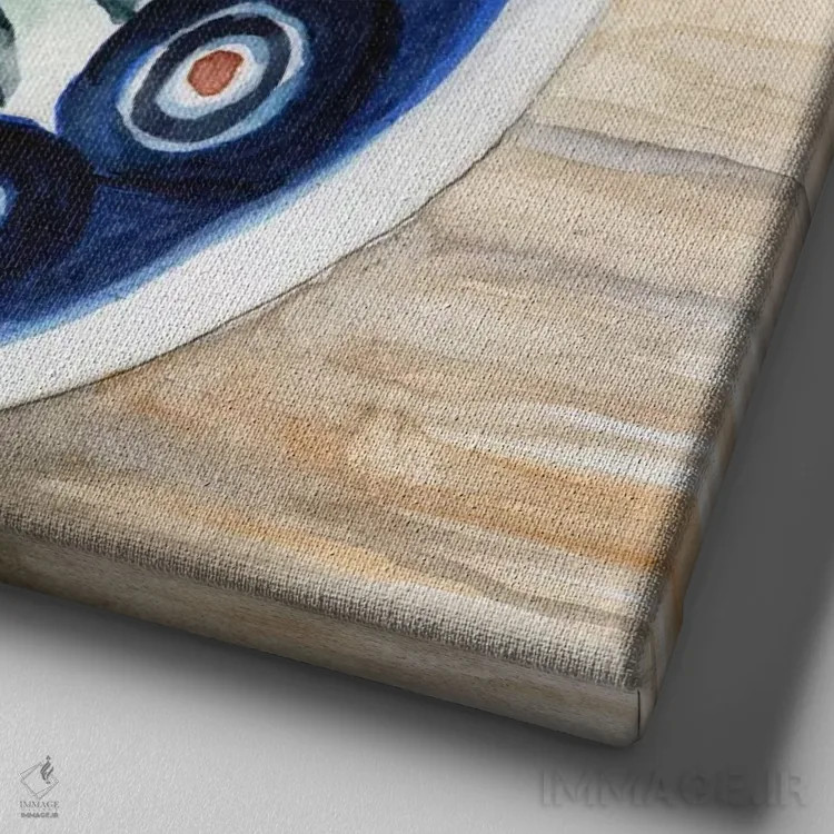 تابلو دکوراتیو ماکارون ها در یک کاسه اثر جنیفر رداستریک - نمای نزدیک بافت بوم