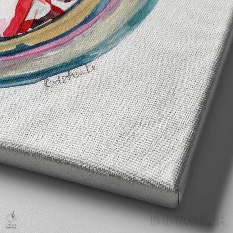 تابلو دکوراتیو آبنبات چوبی داخل شیشه ی Ball اثر جنیفر رداستریک - نمای نزدیک بافت بوم